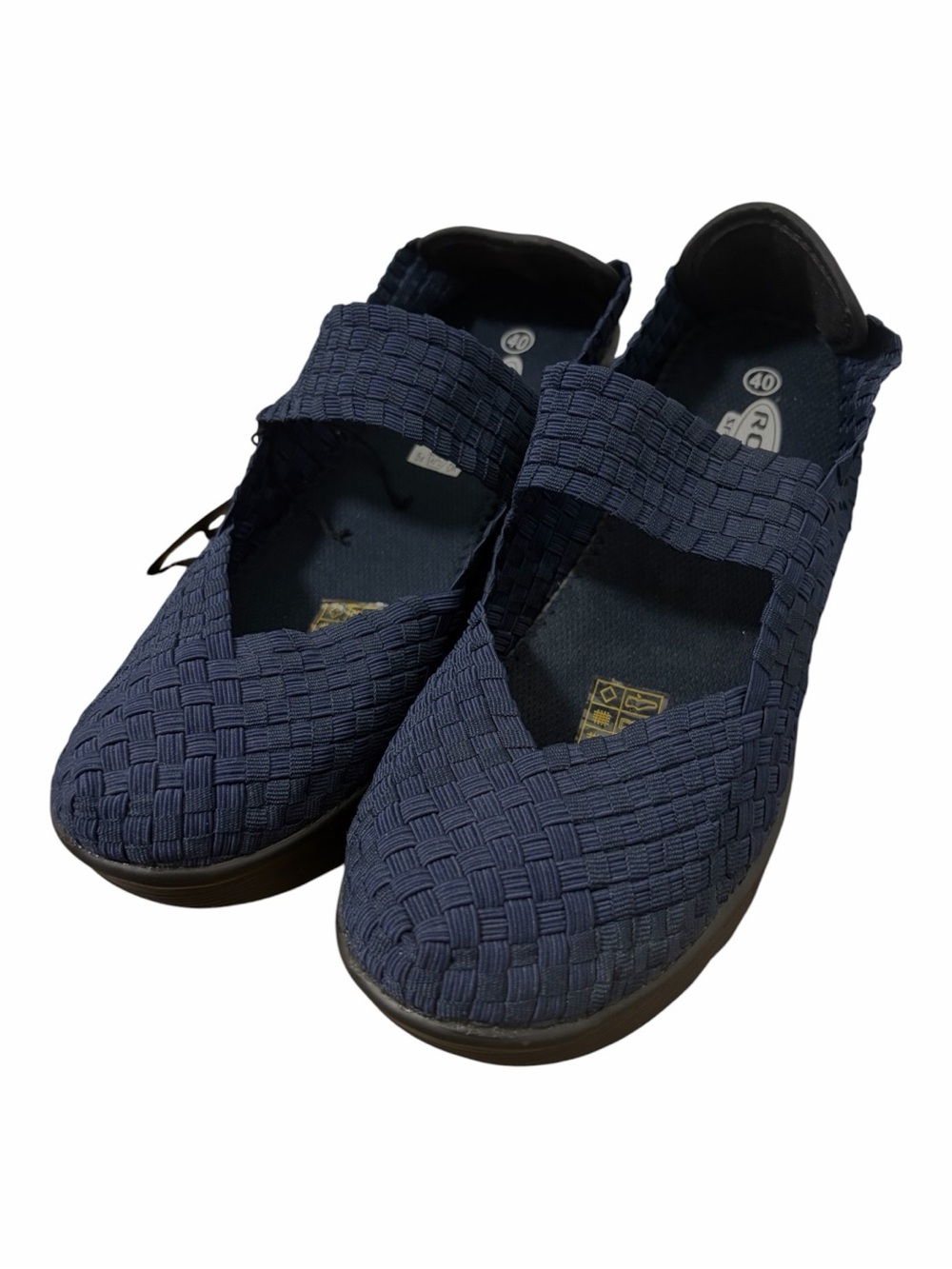 Rock Spring NWT Navy Blue Woven Mary Jane Wedge Sandals - Size 9